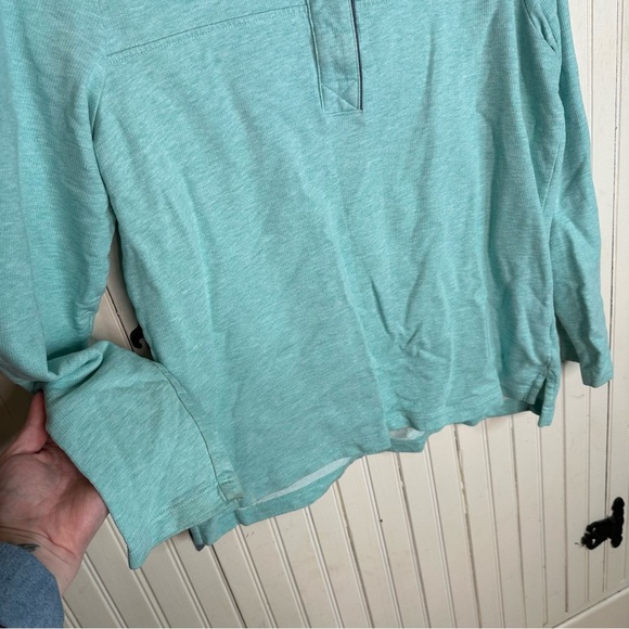 L.L. Bean Blue Cotton Quarter Zip Pullover Sweater - Picture 4 of 7